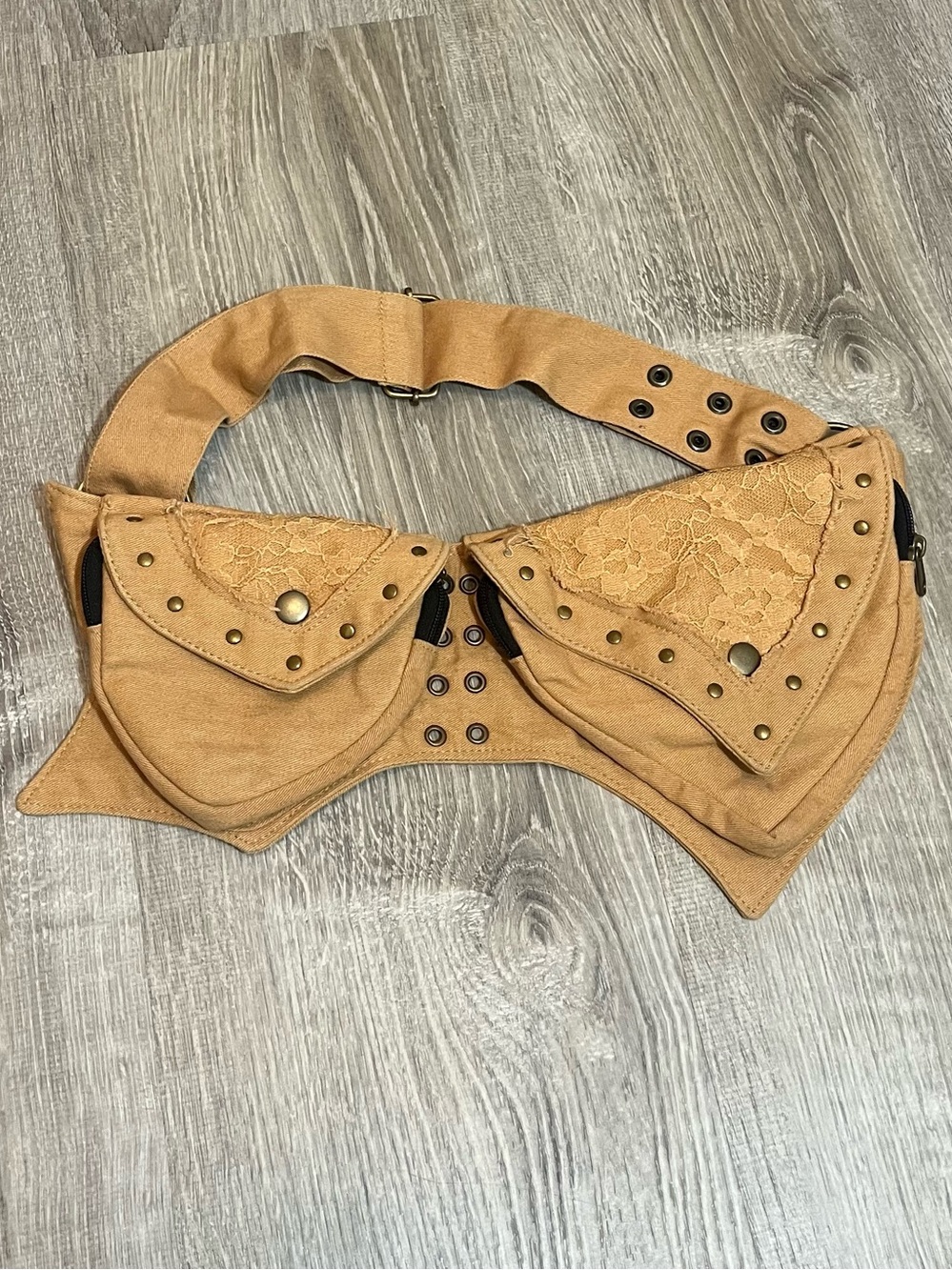 Siddhartha Yellow Lace Cotton Belt Bag Festival Fairy Boho Bohemian Steampunk